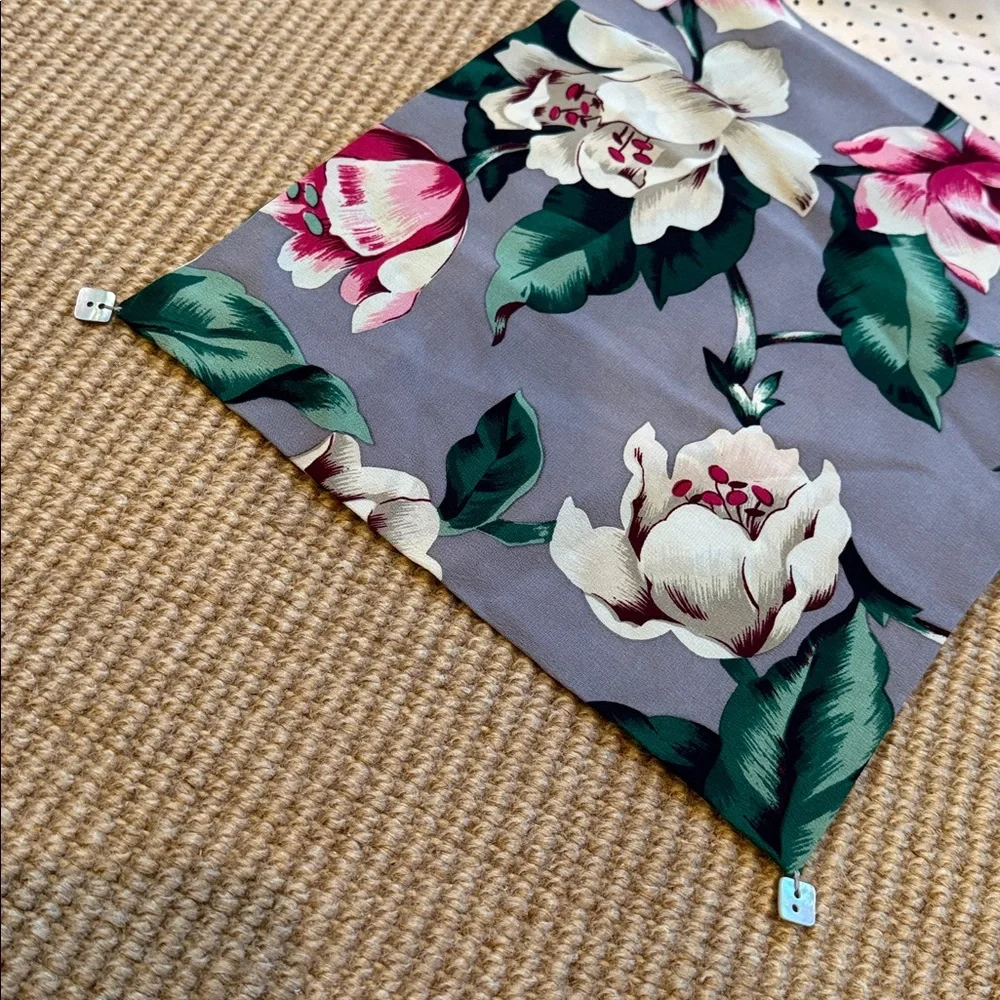 Handmade Long Silk Scarf by Earthly Possessions- w/3 Fabrics